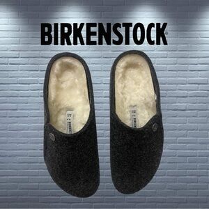 Black Wool BIRKENSTOCK Zermatt Slipper Size 8 1/2